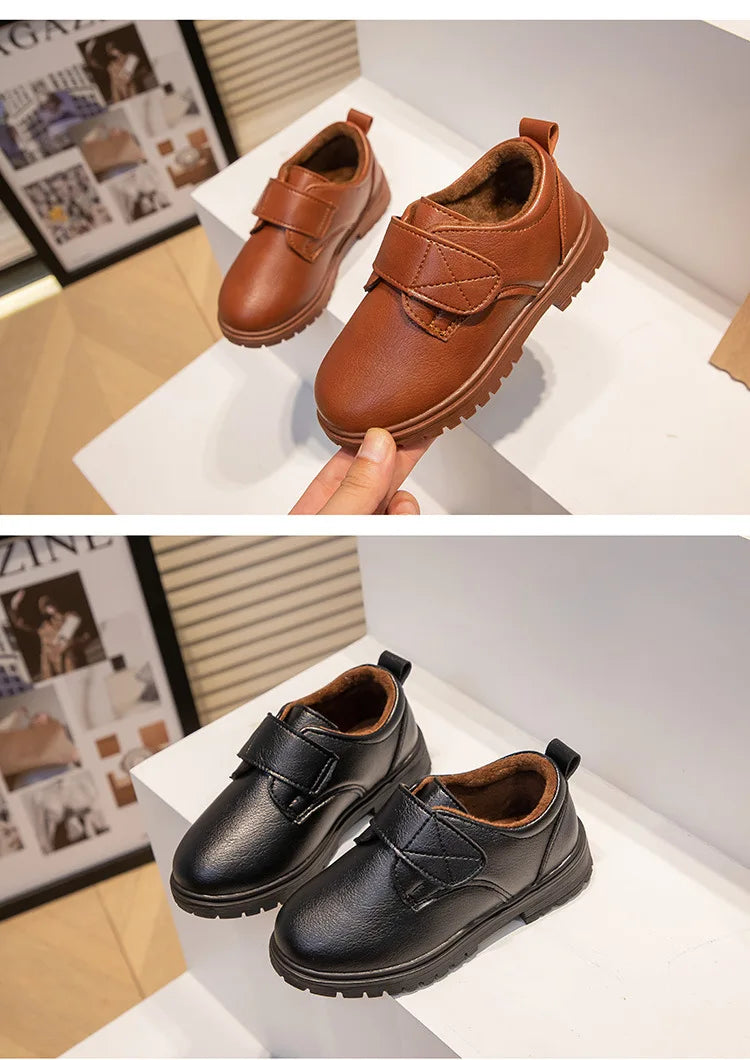 Zapatos de vestir escolares de piel negros para niño