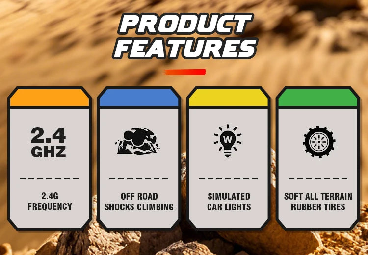 1/12 Rc Car Remote Control Climbing Vehicle with Light High-speed Wireless Model Radio-control Off-road Car Children Boys Gift