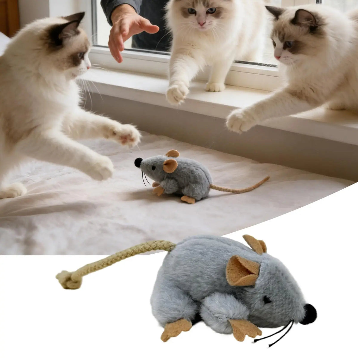 Interactive Plush Mouse Cat Toy with Sound