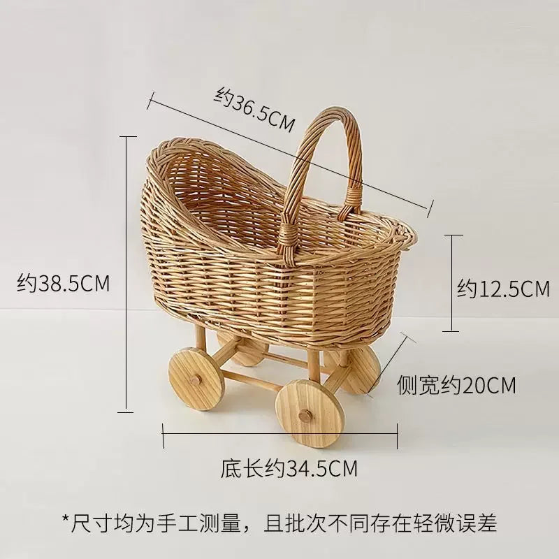 Handwoven Wicker Baby Bassinet & Storage Basket