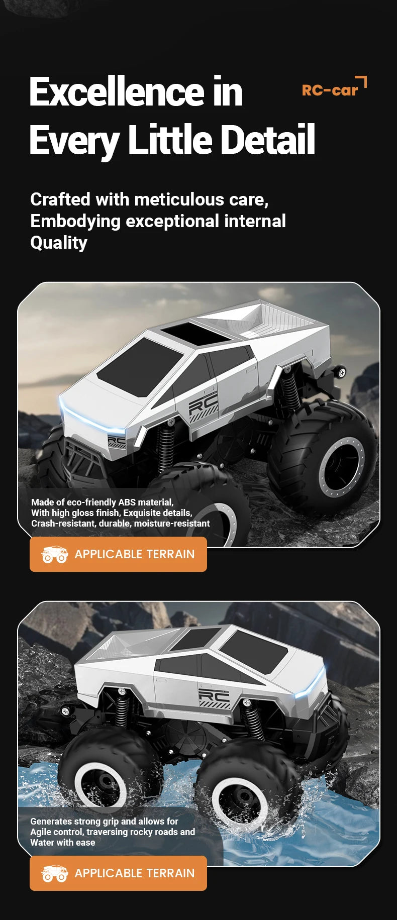 RC Car Amphibious Remote Control Cars Pickup Racing RC Truck Off-Road Big Wheel High Speed Electric Vehicle Toys For Kids Gift