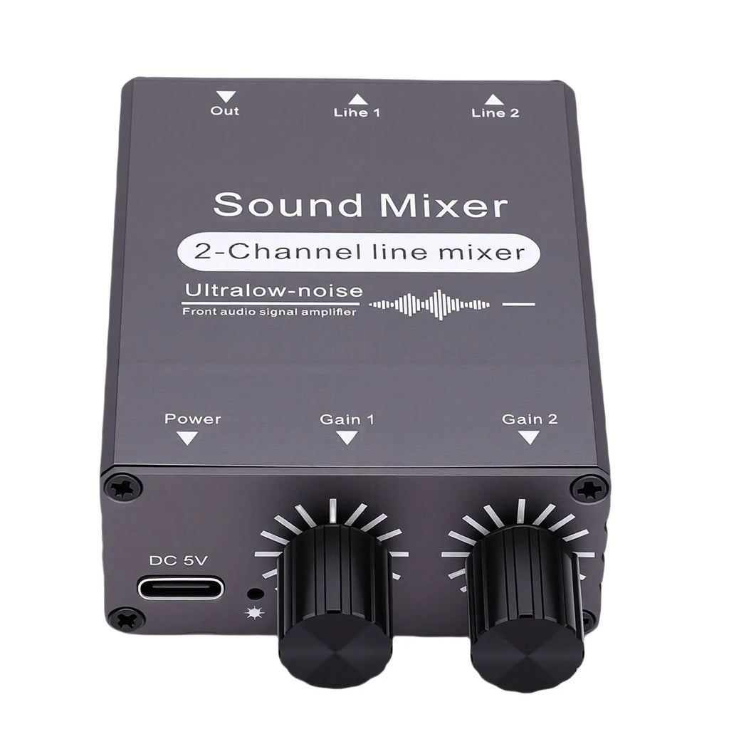 Mezclador/conmutador de audio estéreo de 2 canales y 3,5 mm
