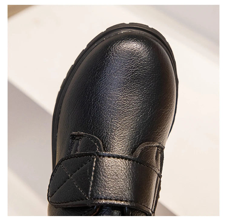 Zapatos de vestir escolares de piel negros para niño