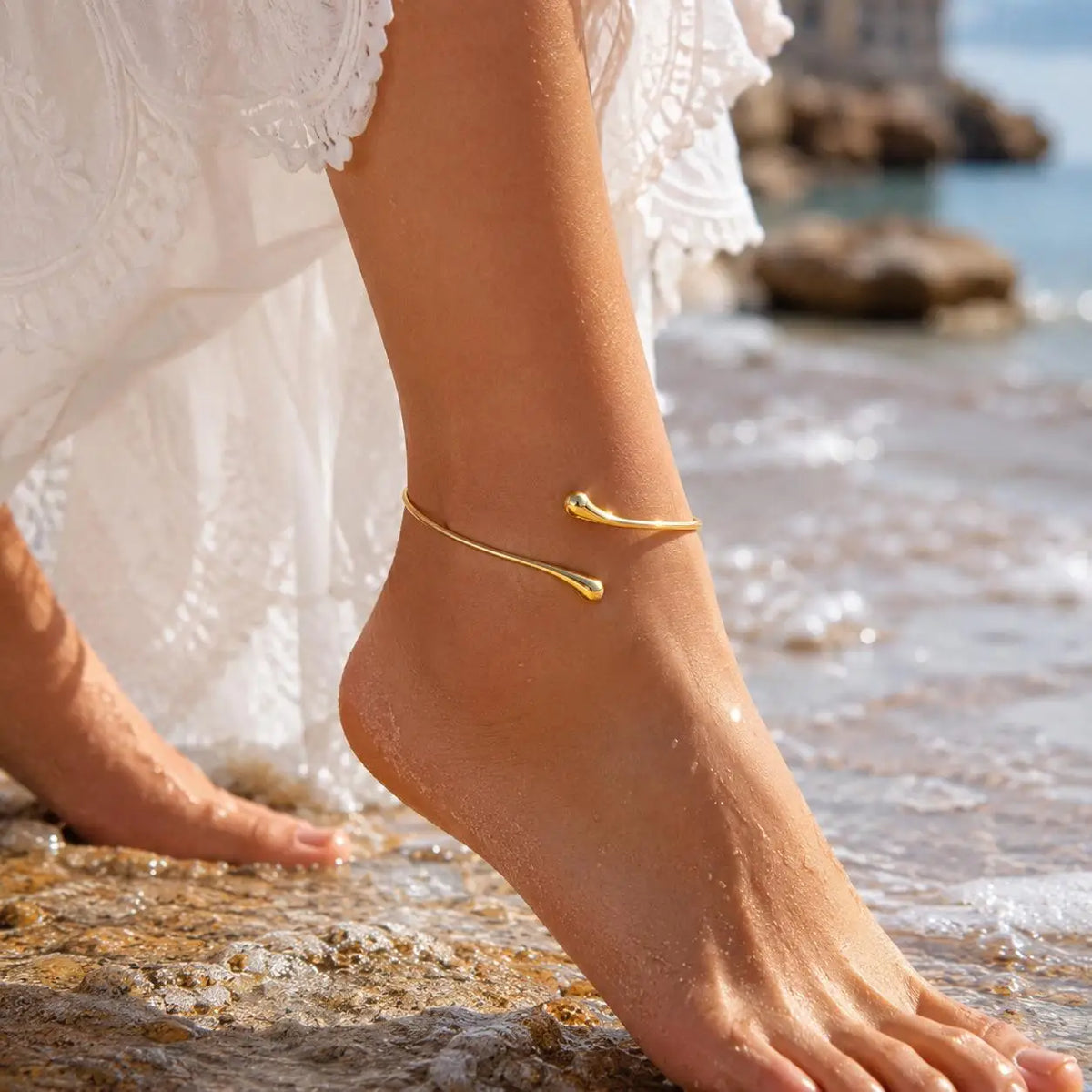 Women’s Gold-Plated Open Cuff Anklet