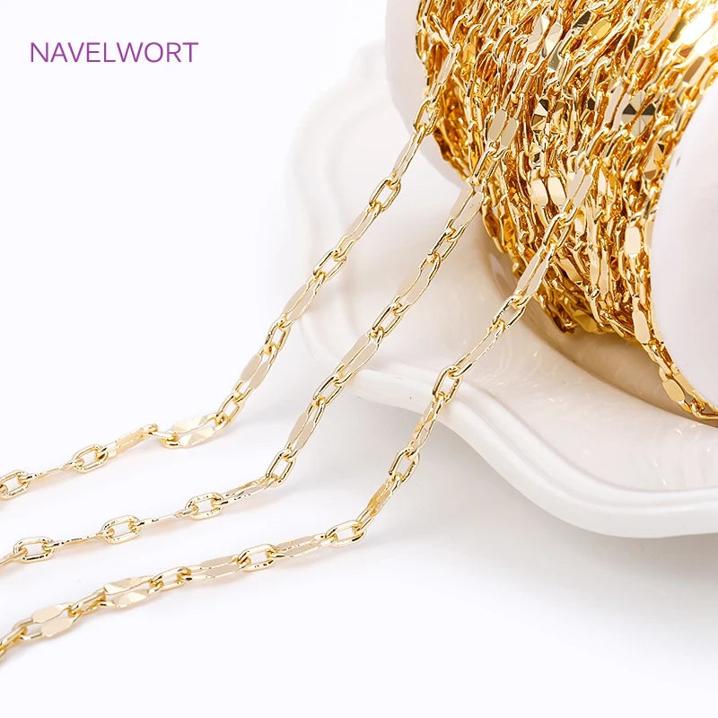 14K Gold-Plated Brass Jewelry-Making Chain
