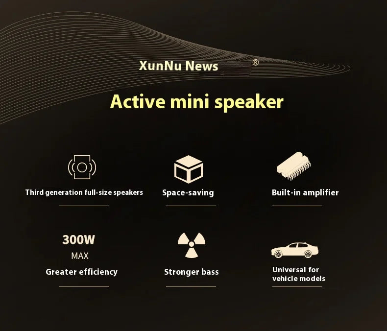 Car Audio Car Subwoofer Active Ultra-thin Seat Heavy Bass Sound System Amplified Subwoofer Loud Car Audio System Modify