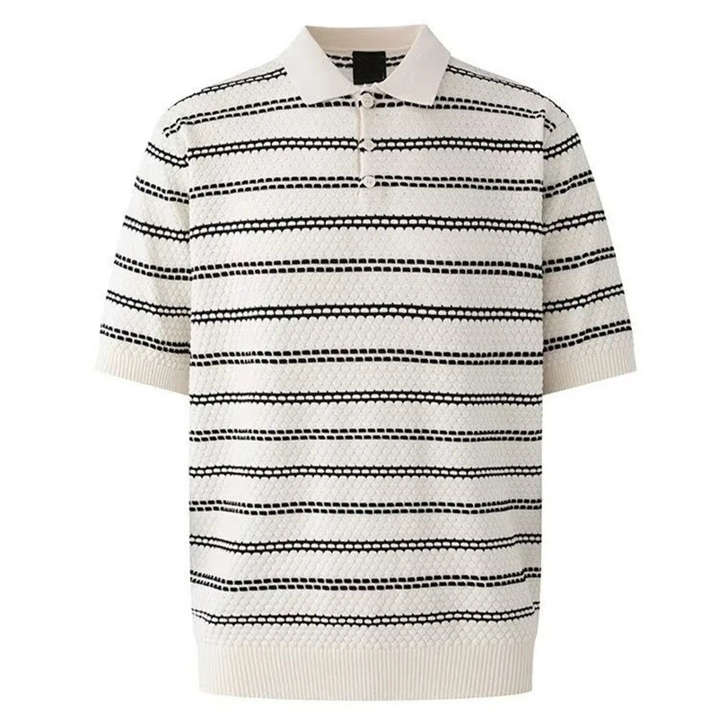 Men’s Striped Short-Sleeve Polo Shirt