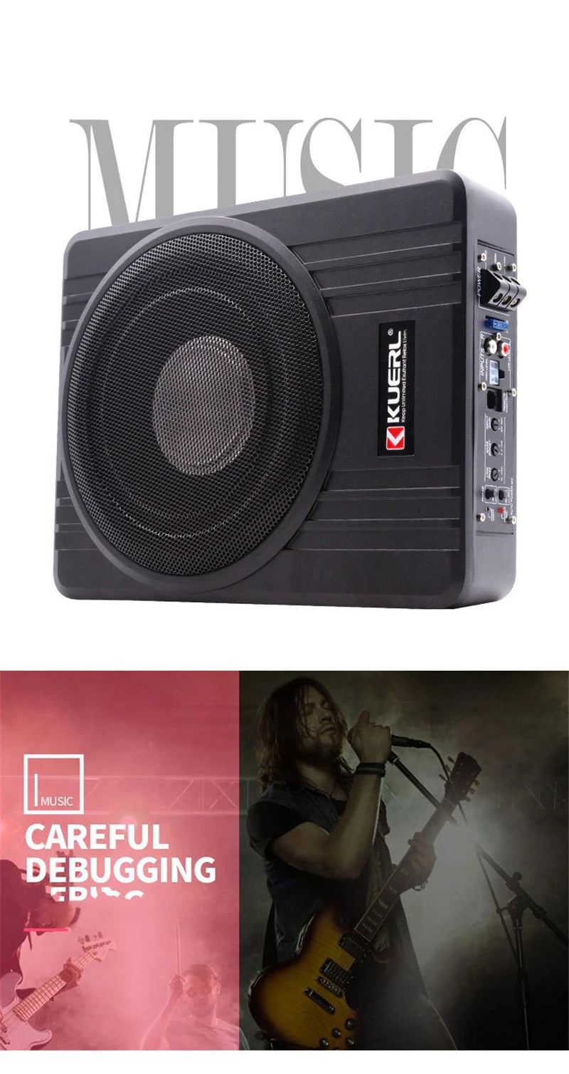8/10 Inch Subwoofer Car Audio 12V600W High-power Aluminum Alloy Car Speaker Under Seat Woofer Modification Ultra-thin Subwoofer