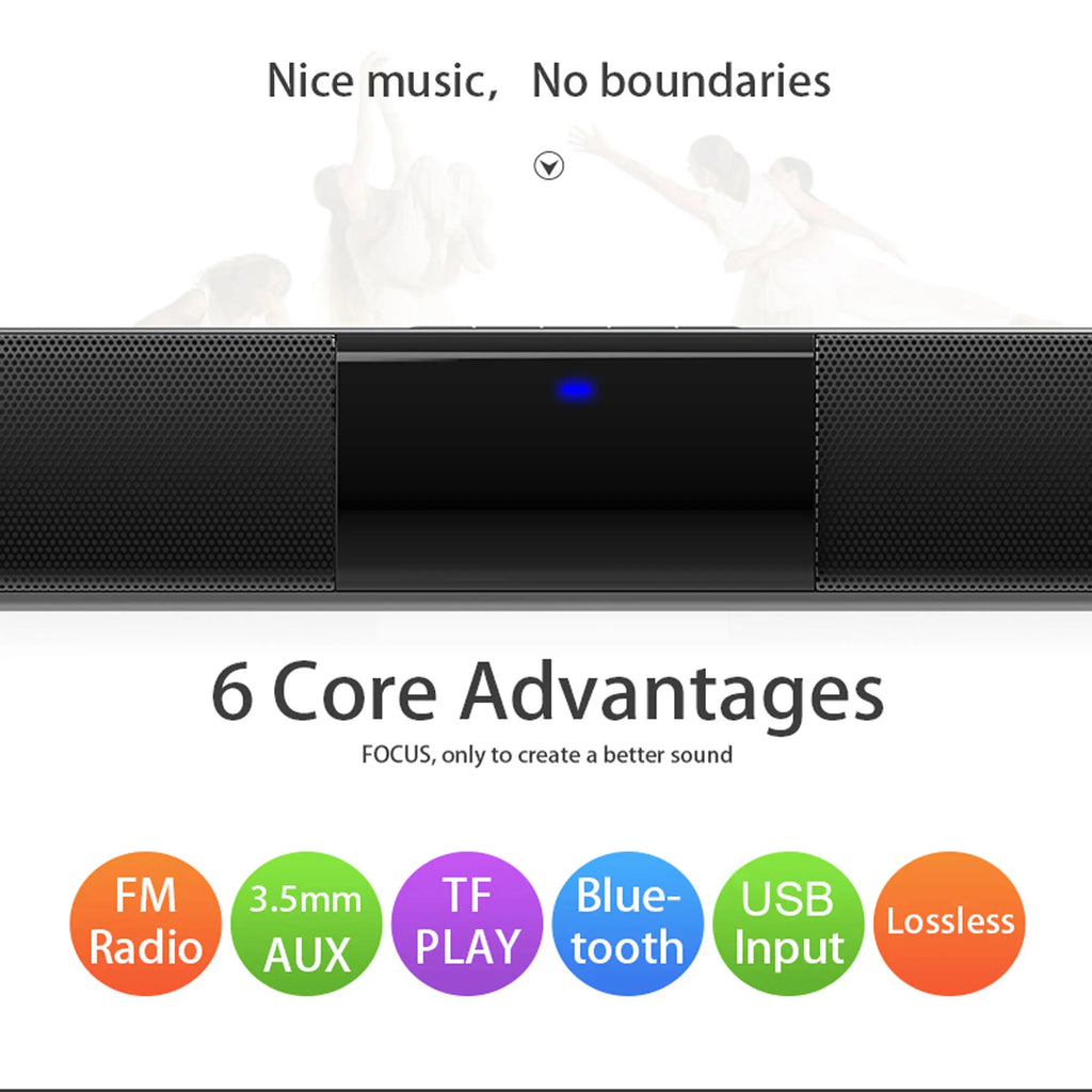 Wireless Subwoofer Soundbar For TV Bluetooth Speaker Sound Bar Box Music Radio FM Big Bocina Bass Blootooth Caixa De Som Coluna