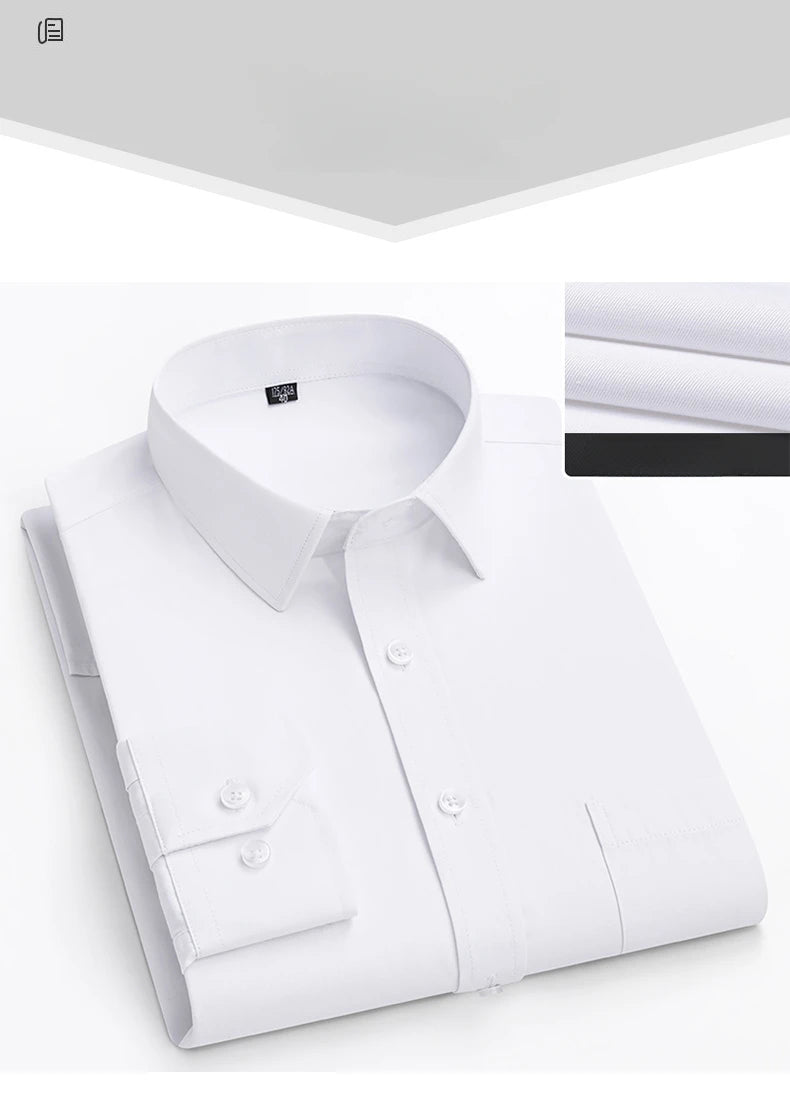 Camisa de vestir entallada de manga larga para hombre