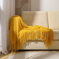 Cozy Solid-Color Knitted Throw Blanket