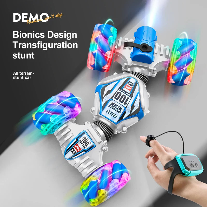 Top RC Stunt Car 2.4G Remote Control Cars RC Watch Gesture Sensor LED Rotation Gift Electronic Toy for Kids Boys