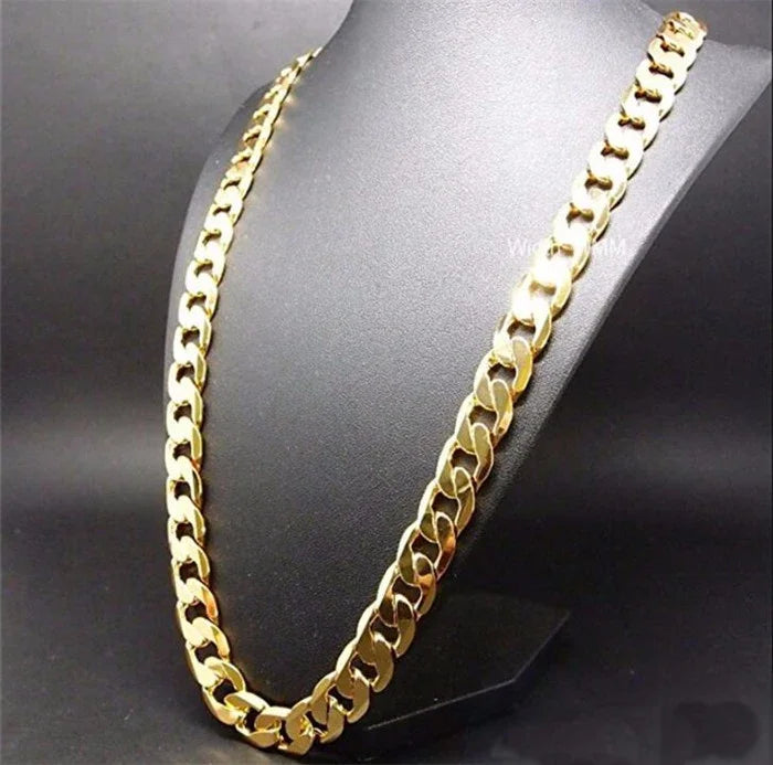 10mm Gold-Color Heavy Chain Necklace