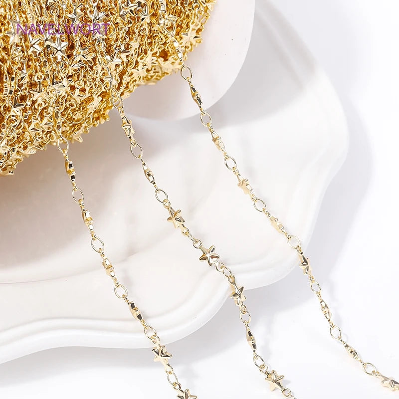 14K Gold-Plated Brass Jewelry-Making Chain