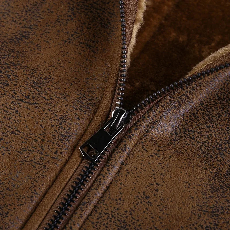 Men’s PU Leather Bomber Jacket