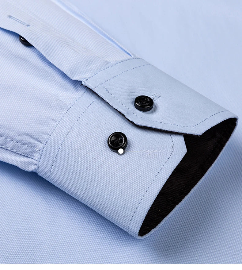 Camisa de vestir entallada de manga larga para hombre