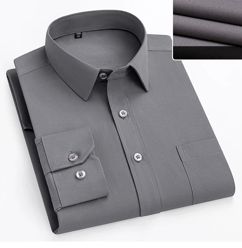 Camisa de vestir entallada de manga larga para hombre
