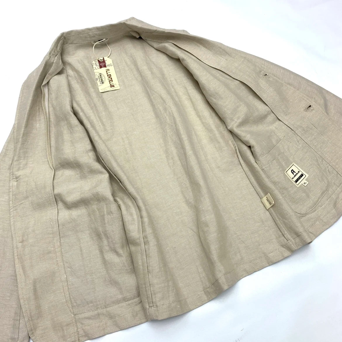 Chaqueta de traje para hombre de algodón y lino estilo japonés