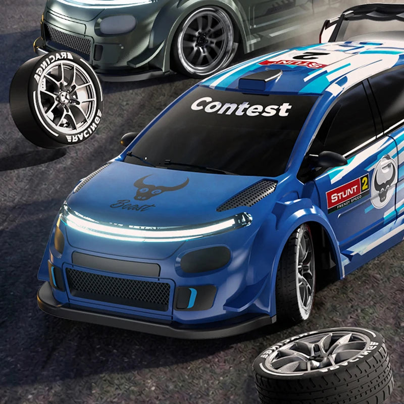 1:24 Remote Control Rally Car,4WD High Speed Remote Control Cars with LED Lights,Drift Car for Boys
