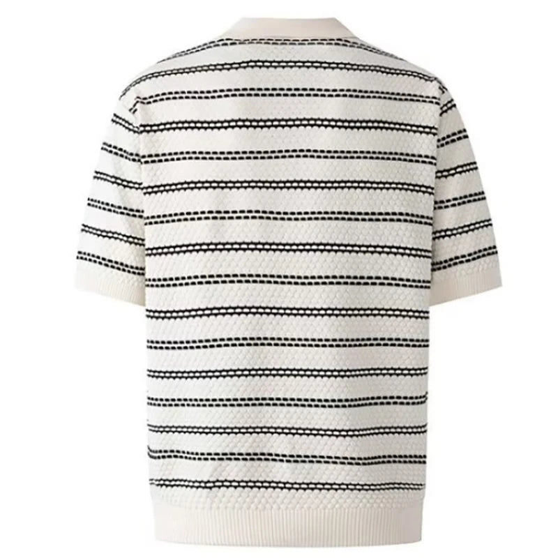 Polo de manga corta a rayas para hombre