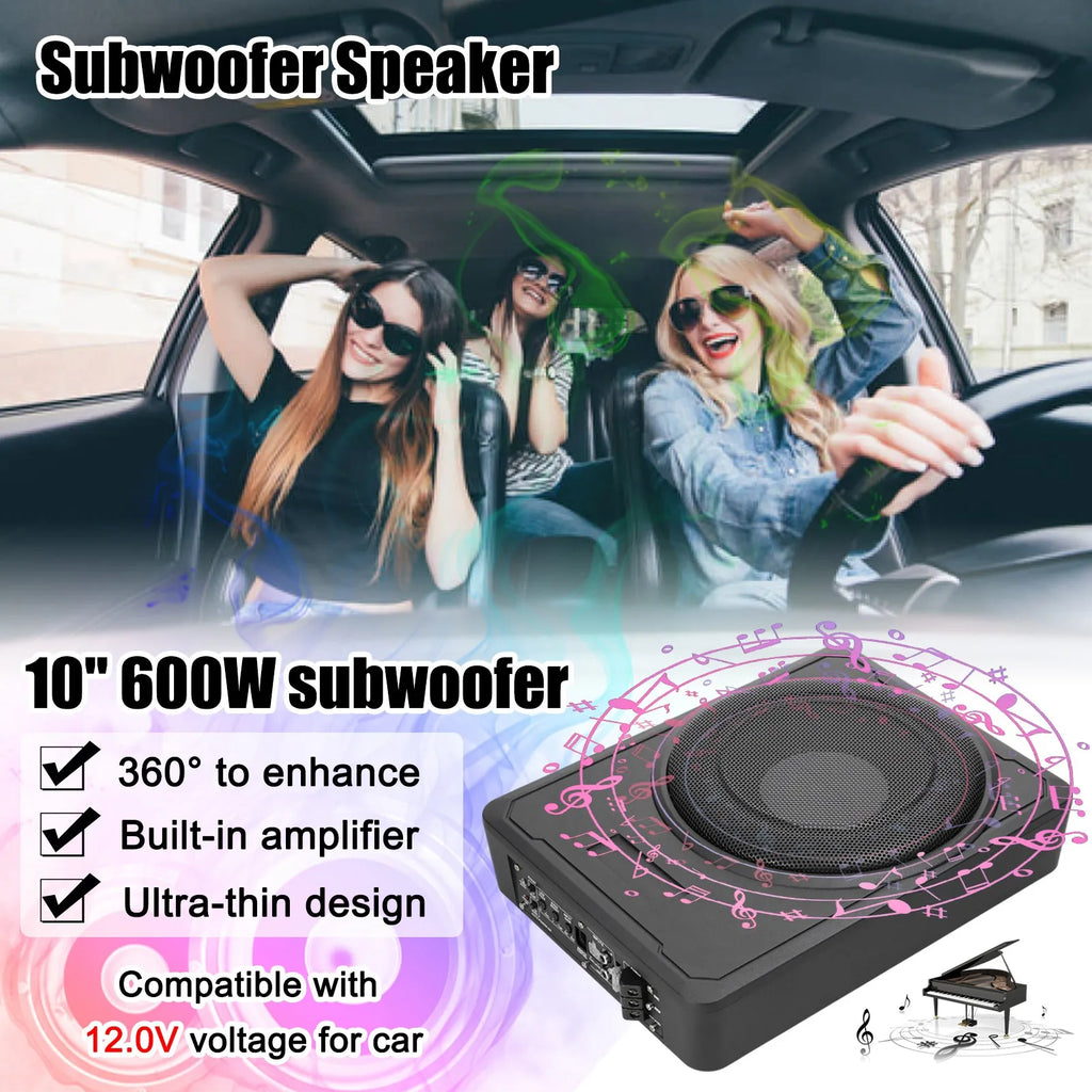 Car Subwoofer 10in 800W Stable Performance Aluminum Alloy Housing Subwoofer for 12V Car Truck Marine Boat