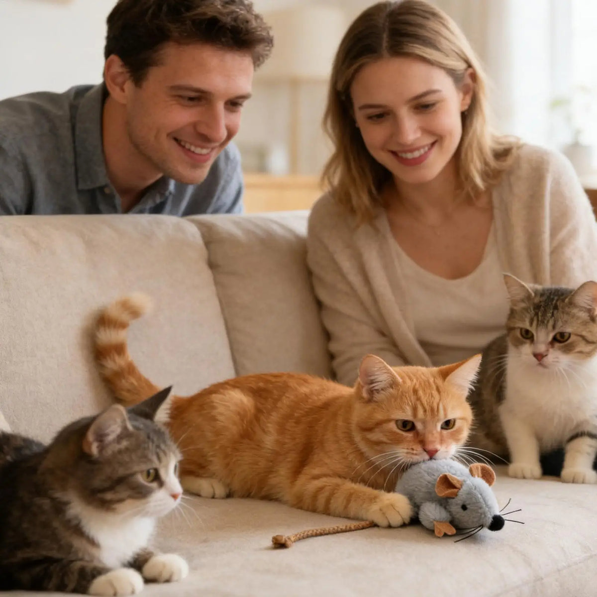 Interactive Plush Mouse Cat Toy with Sound