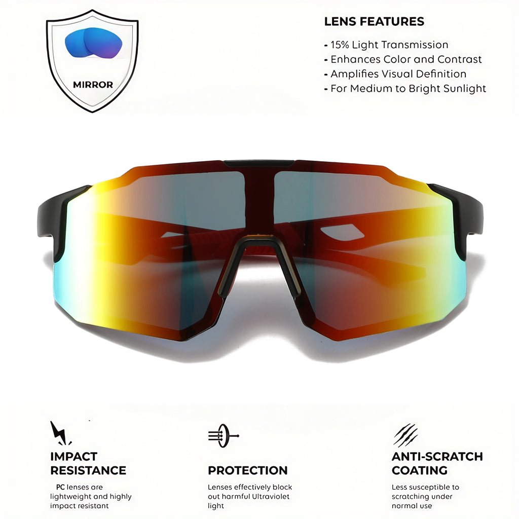 Gafas de sol deportivas envolventes de gran tamaño