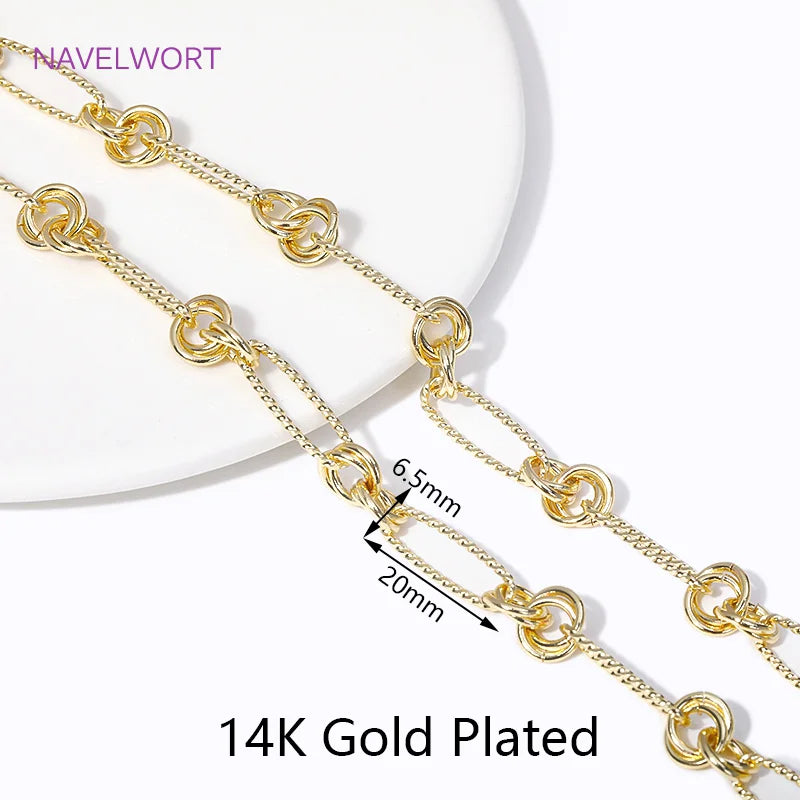 14K Gold-Plated Brass Jewelry-Making Chain