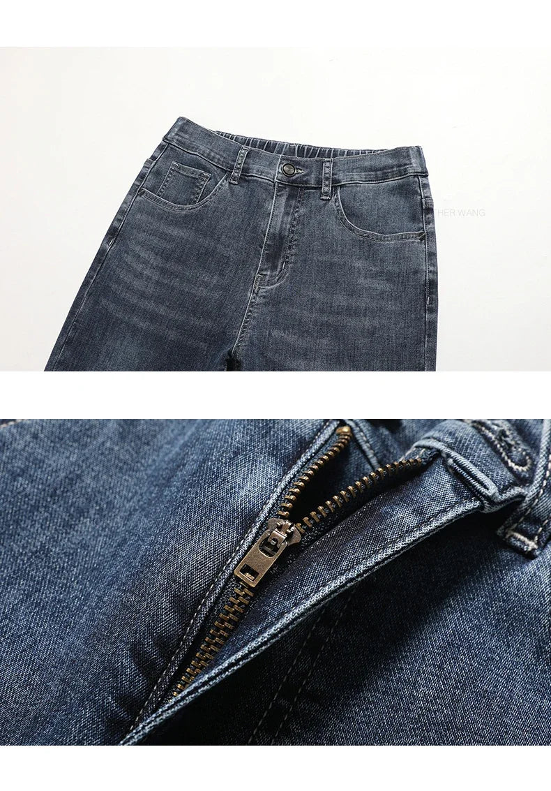 Men’s Classic Straight-Leg Jeans – Blue or Dark Gray