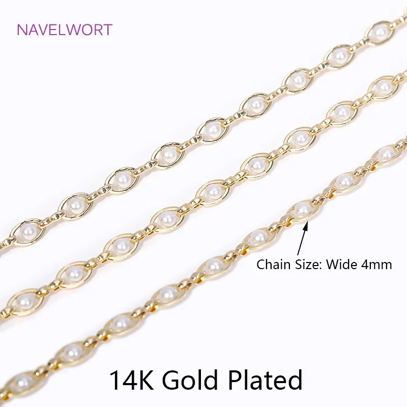 14K Gold-Plated Brass Jewelry-Making Chain