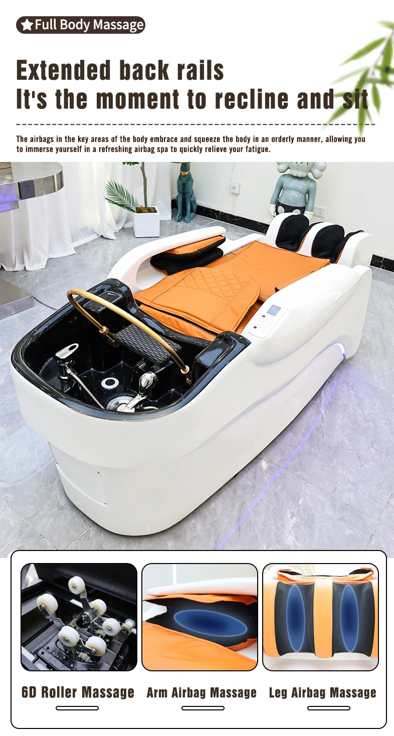 Ceramic Shampoo Station with Massage Bed