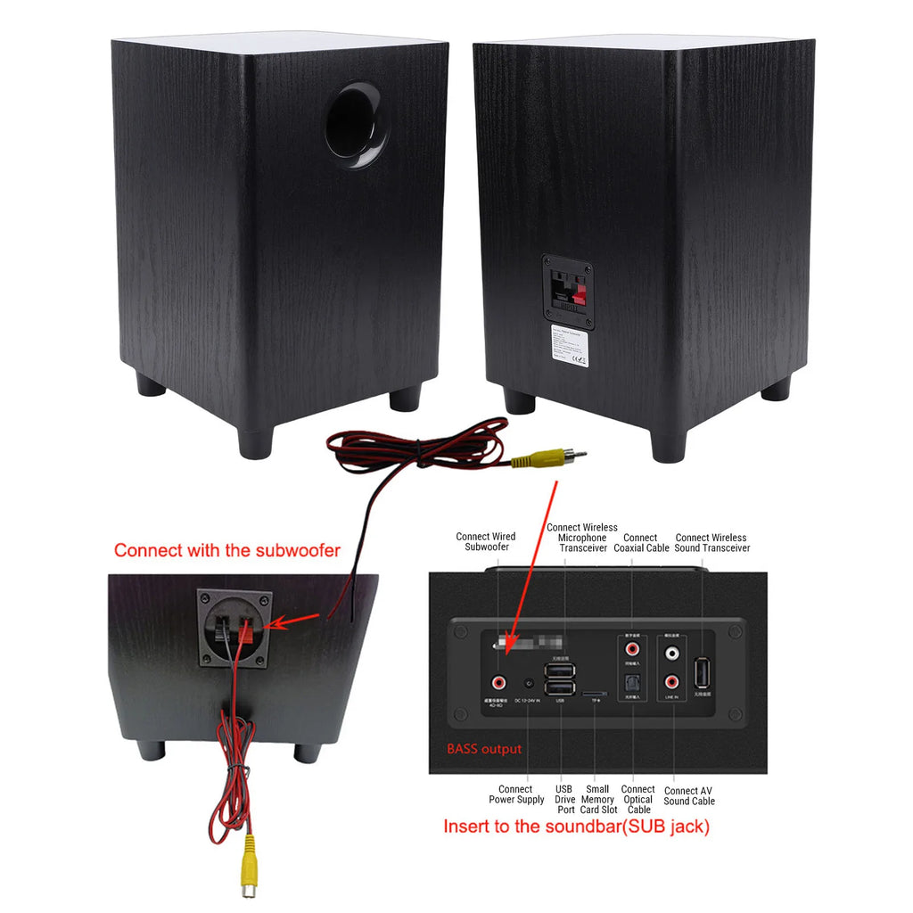 100W Home Subwoofer 6.5 Inch Independent Passive Subwoofer Speaker Plug and Play Passive Subwoofer Speaker for Theater Party