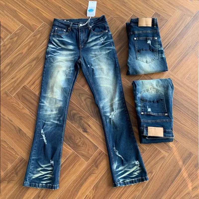 Men’s Vintage Bell-Bottom Denim Pants