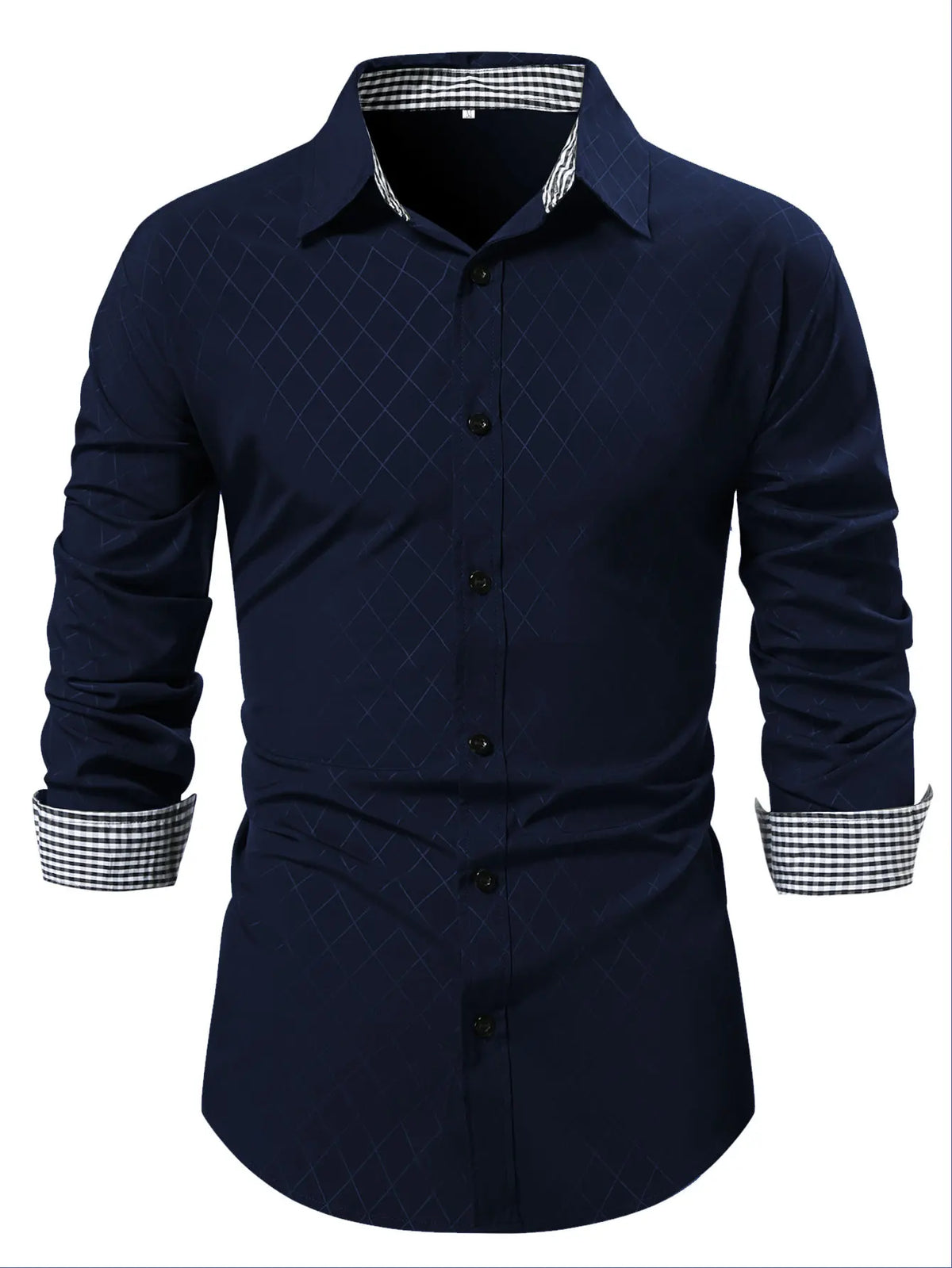 Camisa de manga larga con botones para hombre, estilo casual elegante