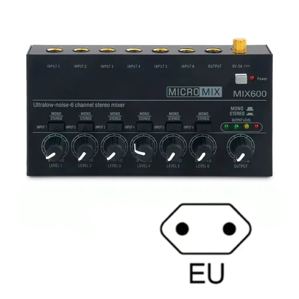 Compact Multi-Input Audio Mixer with Monitor Routing