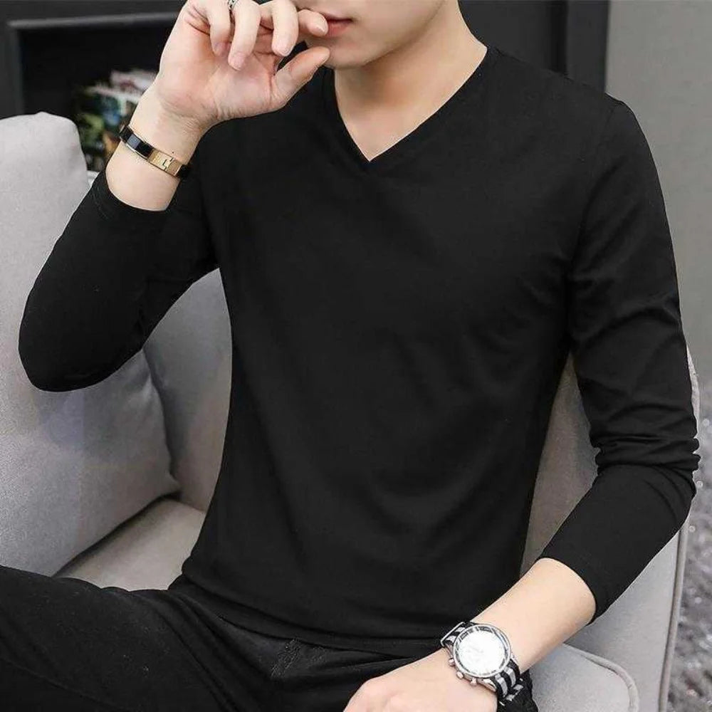 Men’s Long-Sleeve Performance T-Shirt – Crew & V-Neck Options