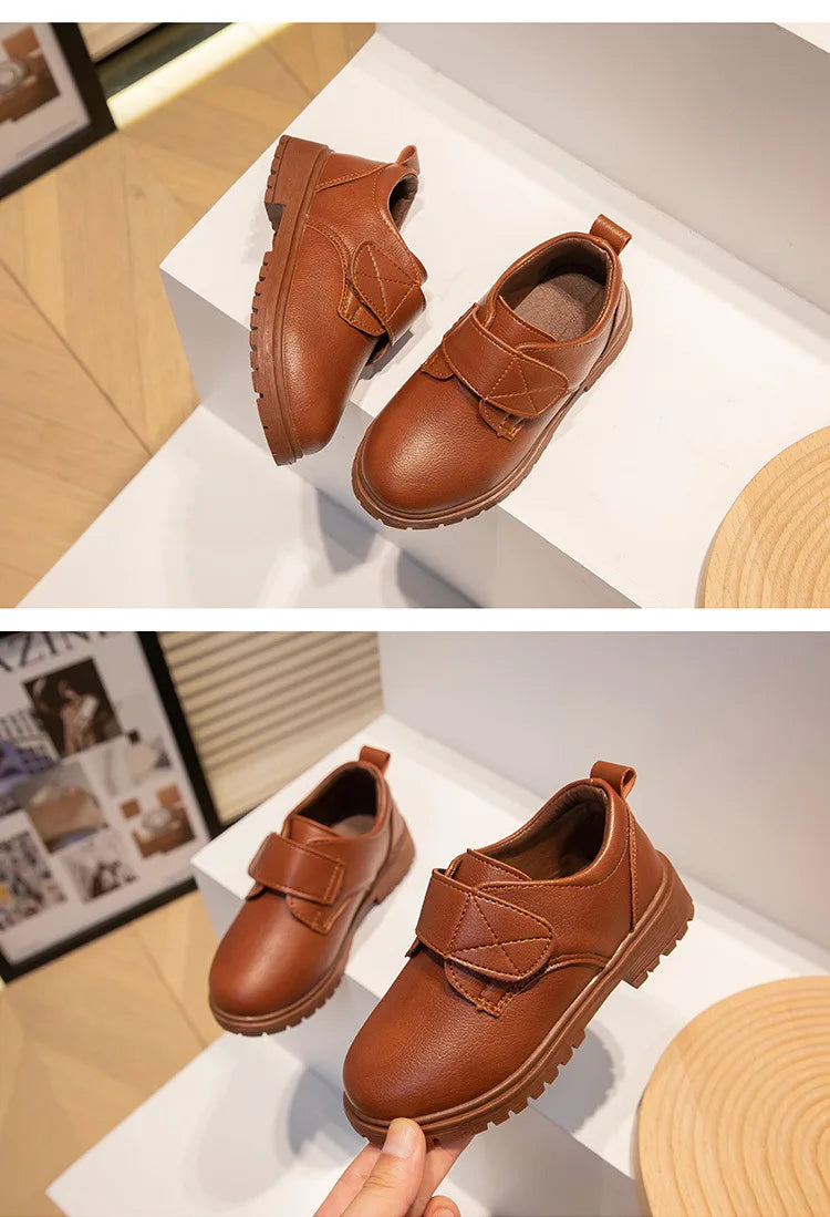 Zapatos de vestir escolares de piel negros para niño