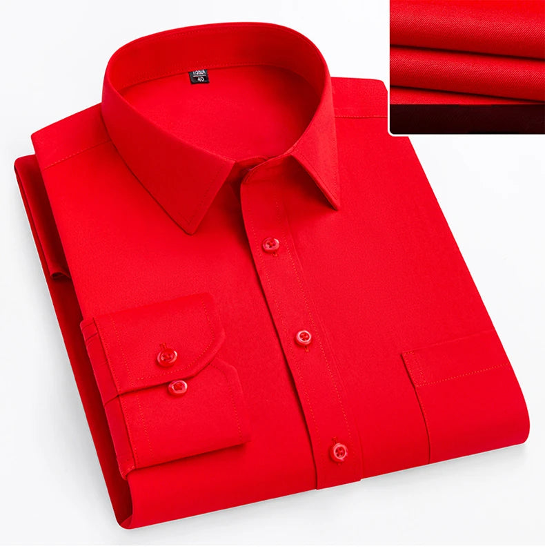 Camisa de vestir entallada de manga larga para hombre