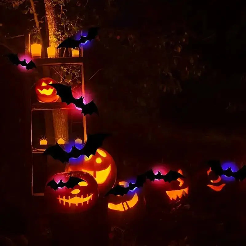 Halloween 3D Bat LED Night Light Wall Decor