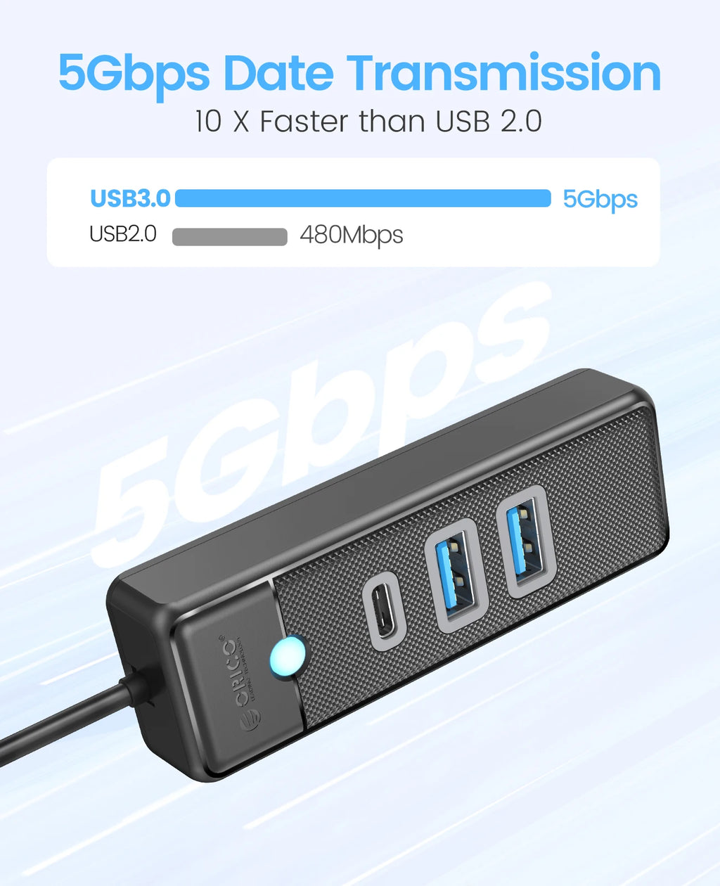 ORICO 5Gbps USB 3.0 Hub – USB-A & USB-C Options