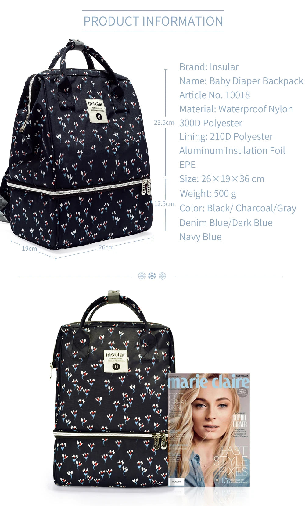 Waterproof Baby Diaper Backpack