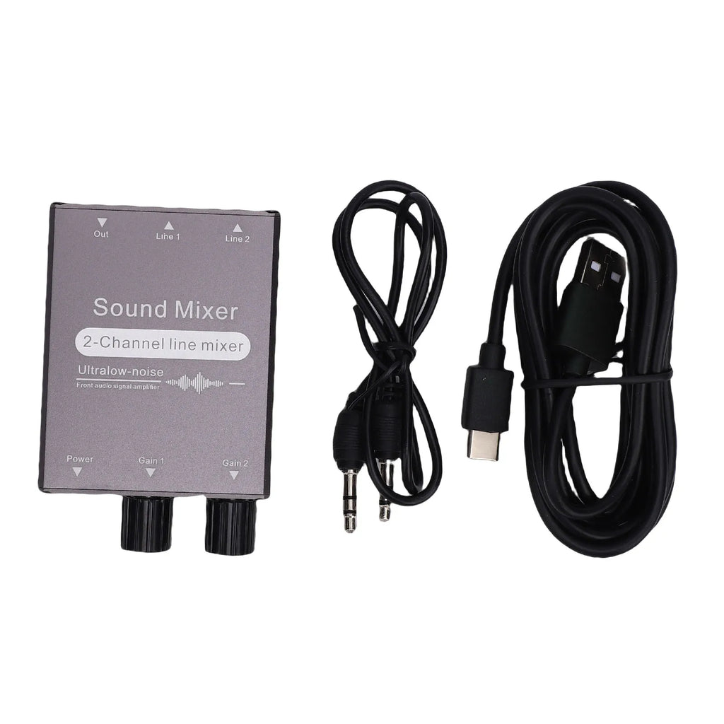Mezclador/conmutador de audio estéreo de 2 canales y 3,5 mm