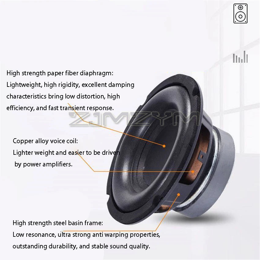 6.5-inch Large Magnetic Steel Subwoofer With Ultra-low Frequency And Passive Subwoofer 2.1 5.1 Home Theater Wooden Sound System