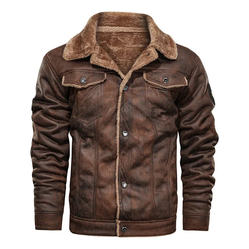 Men’s PU Leather Bomber Jacket