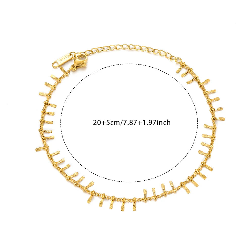 Women’s Stainless Steel Leaf & Heart Anklet