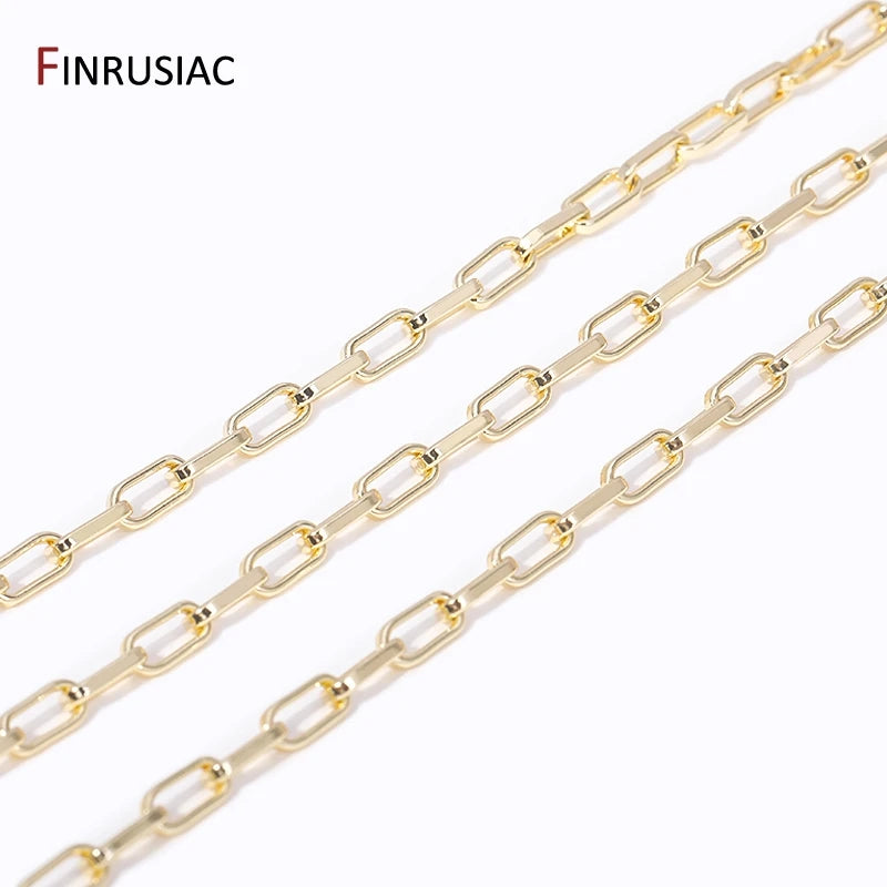 Cadena de latón bañado en oro de 14K para bisutería