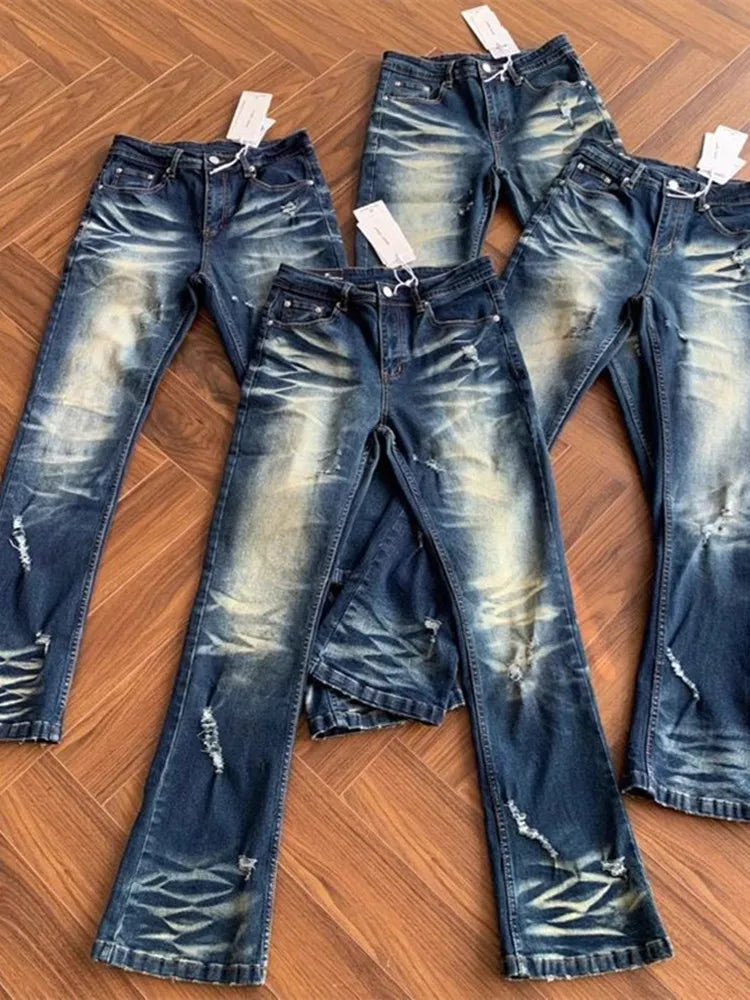 Men’s Vintage Bell-Bottom Denim Pants