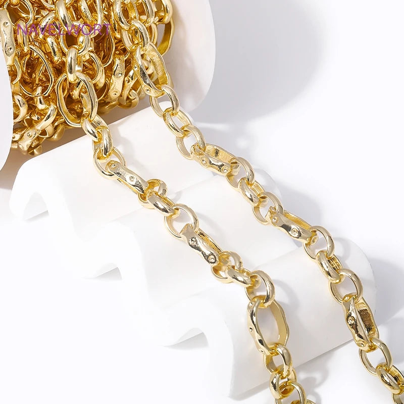 14K Gold-Plated Brass Jewelry-Making Chain
