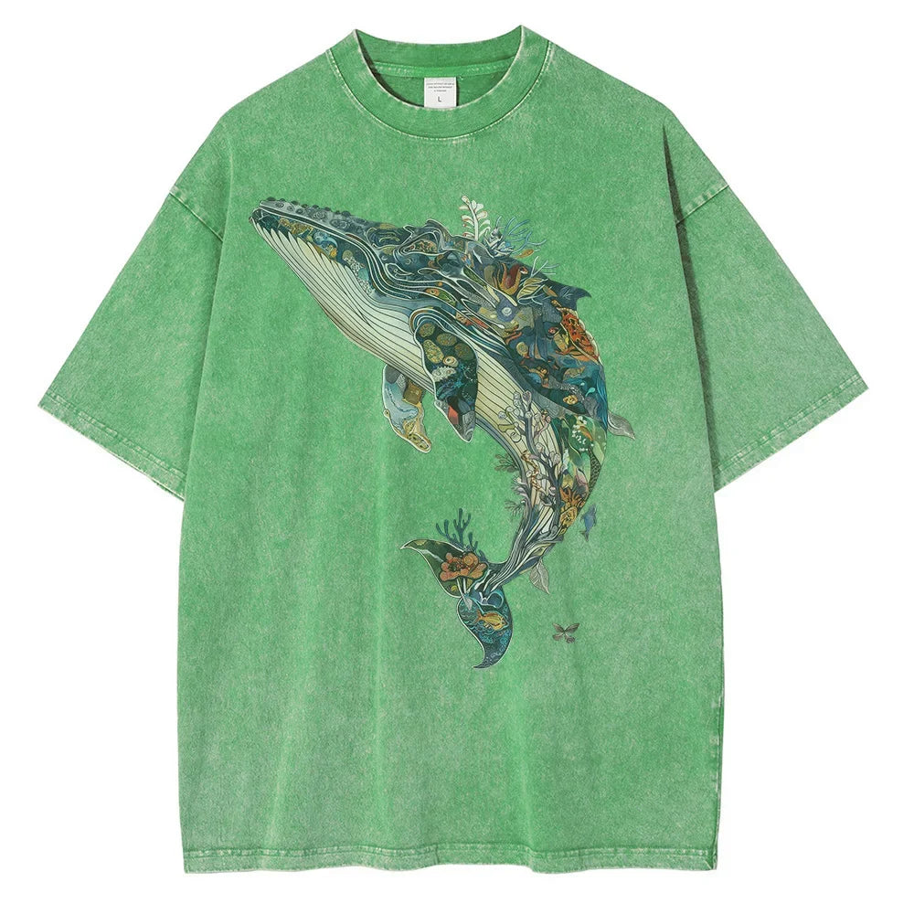 Men’s Whale Print Cotton T-Shirt