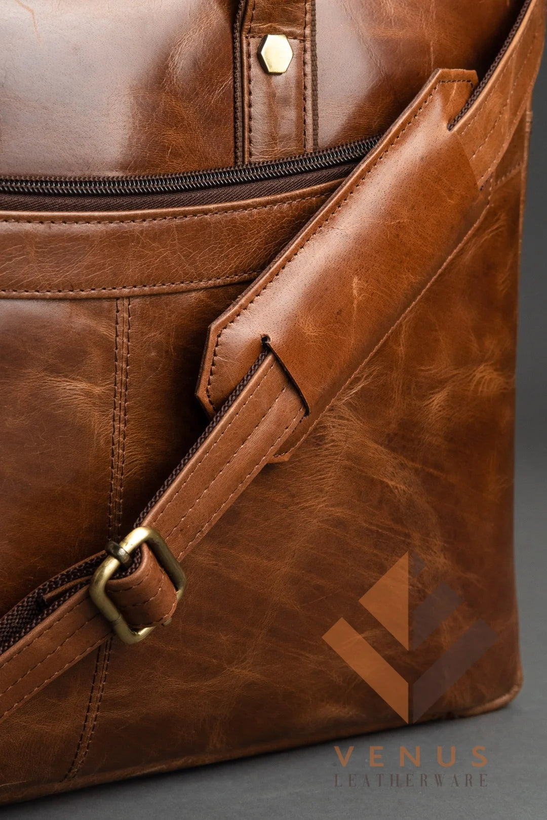 Genuine Leather Business Briefcase & Messenger Bag